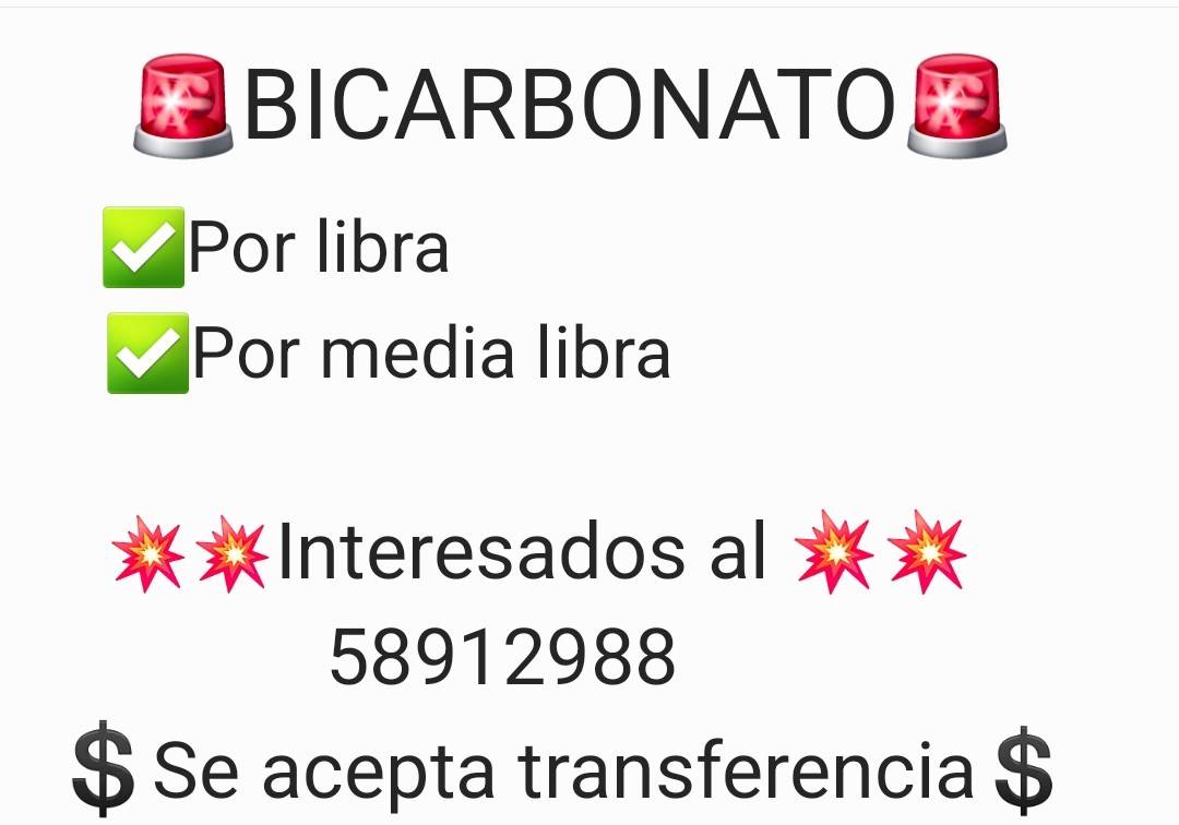 Bicarbonato en venta 